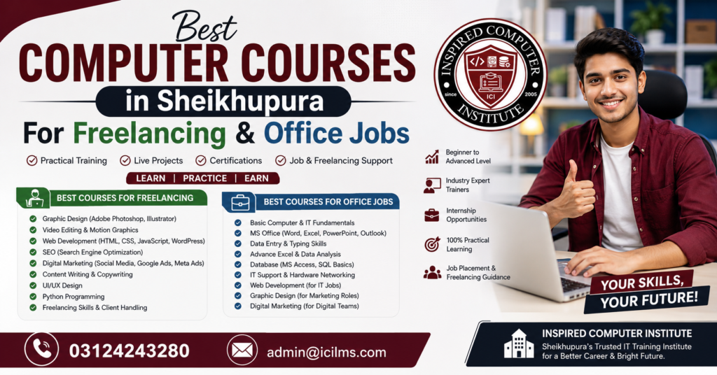 Best Computer Courses in Sheikhupura for Freelancing and Office Jobs